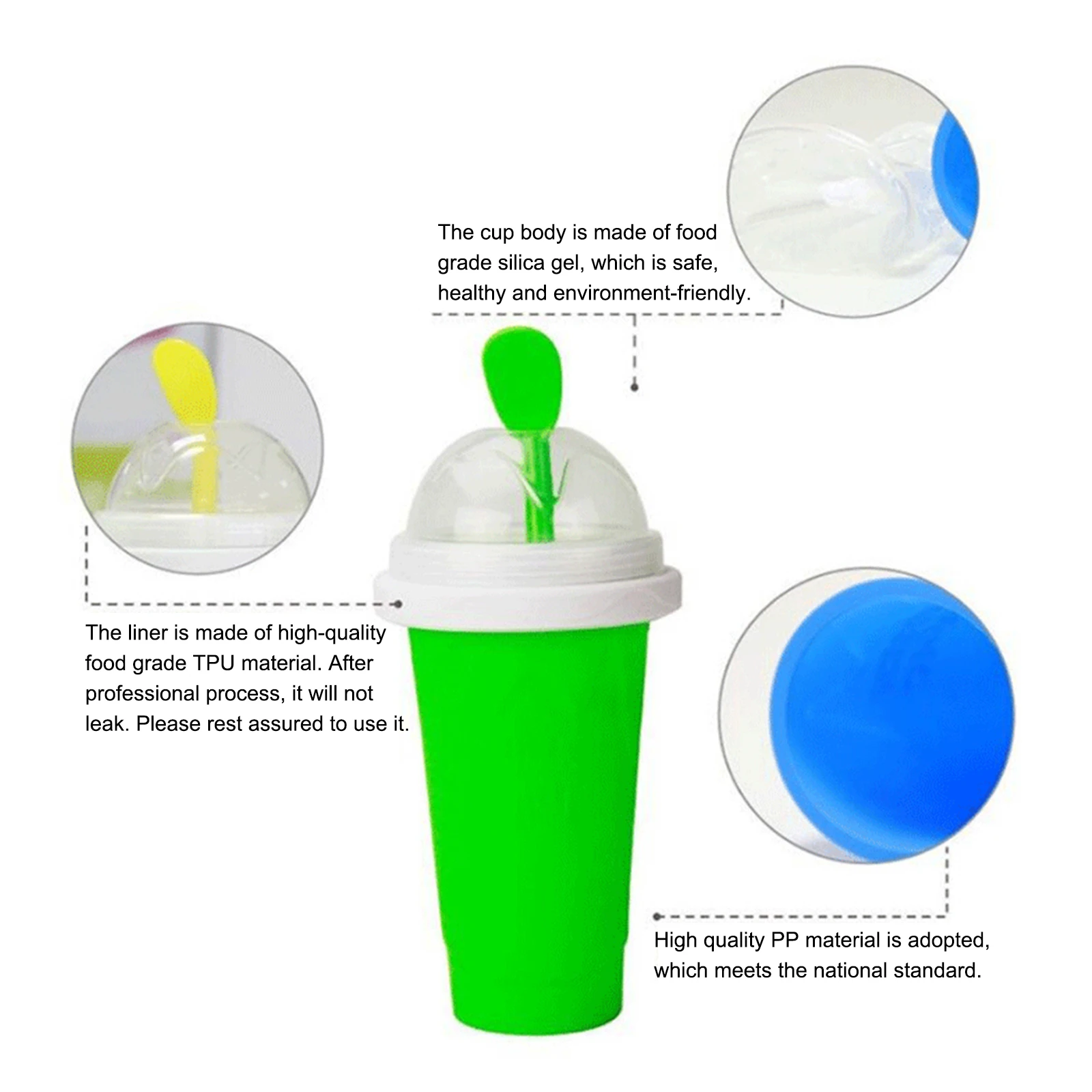 fabricante de gelo milkshake de silicone slushie cup