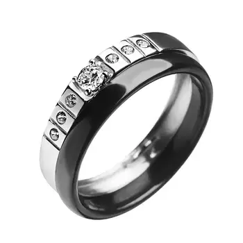 

Кольцо из серебра с керамикой и фианитами R01039