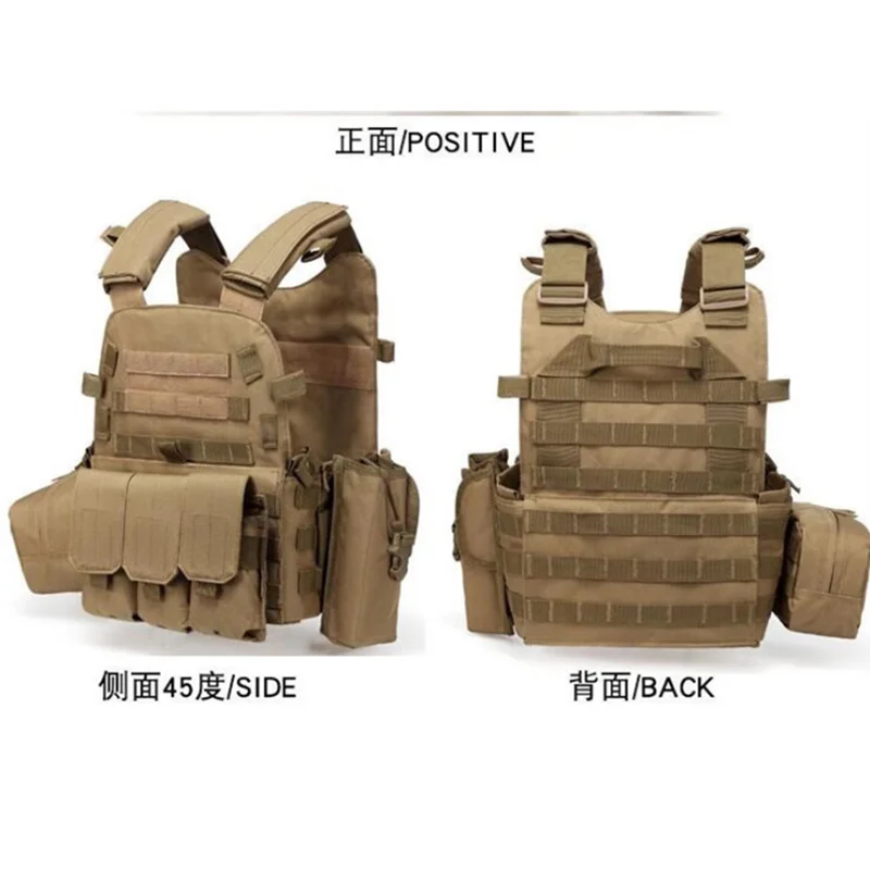 Жилеты охотничье снаряжение для одежды Молл Airsoft Combat Жилет W/подсумок разъемные