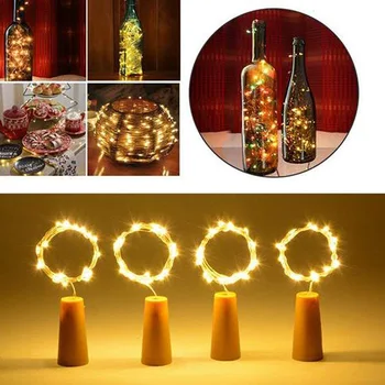 

AAA Battery Operated Wine Bottle Cork String Light Multi Color DIY Fairy Garland Light For Indoor Outdoor Wedding Party Xmas