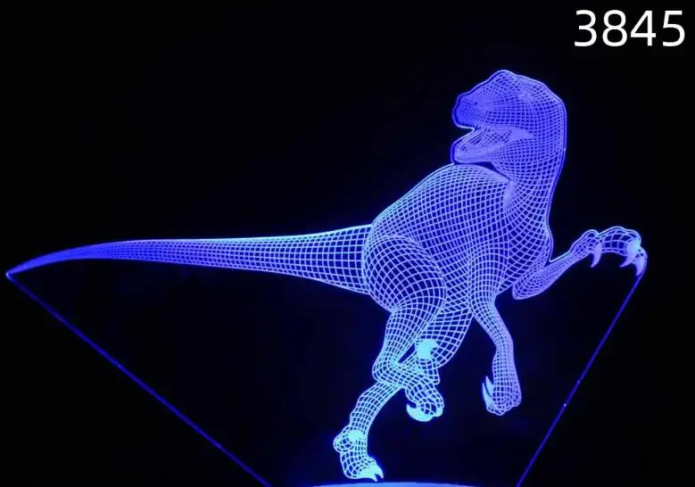 Динозавры 3D светодиодный ночник акриловая лазерная стерео Иллюзия 7/16 цветов Пульт дистанционного управления дети друзья подарок игрушки 1 шт. домашний декор дропшиппинг - Испускаемый цвет: Model 4