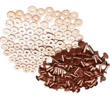 100 Pieces Copper Rivets And Burrs