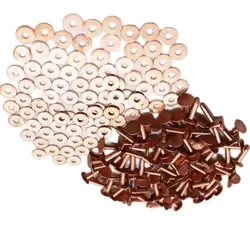 100 Pieces Copper Rivets And Burrs