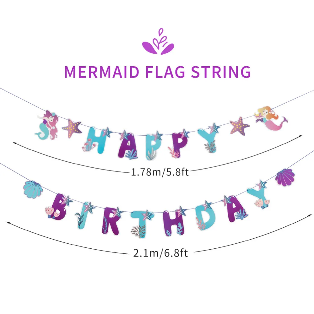 04001-1113-C星贝壳美人鱼旗生日旗串11