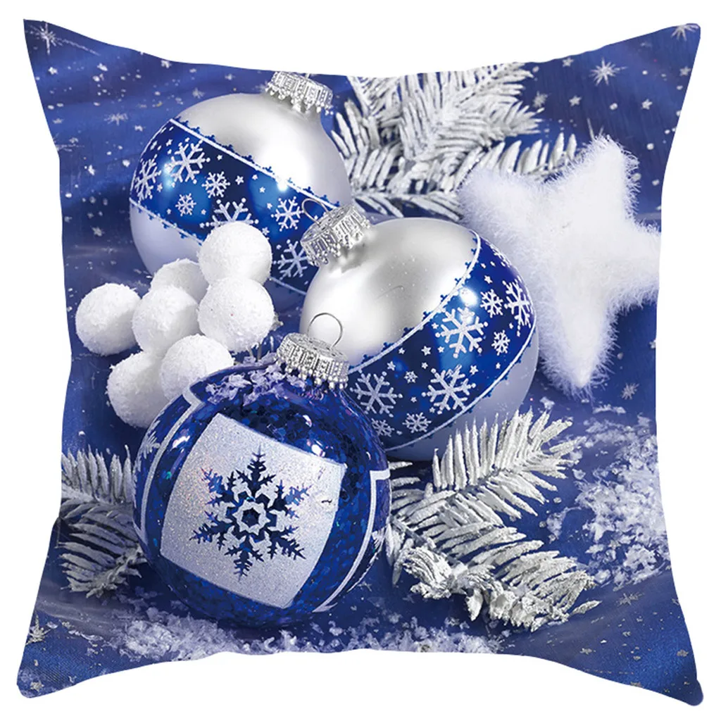 L Merry Christmas короткая плюшевая наволочка диванная подушка набор украшения дома 18x18 дюймов с Рождеством натальные новогодние украшения - Цвет: L