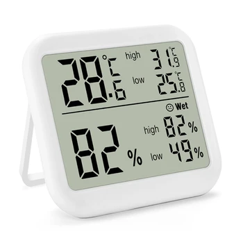 

Digital Thermometer Hygrometer Touch Screen Temperature Humidity Meter Monitor Max Min Record for Indoor Home Greenhouse