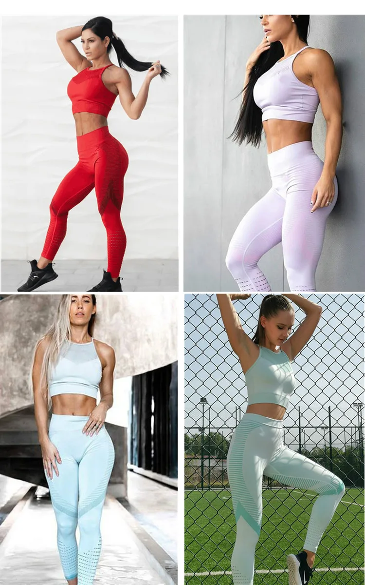 Женский полый бюстгальтер для йоги спортивный костюм бесшовный с эффектом пуш ап