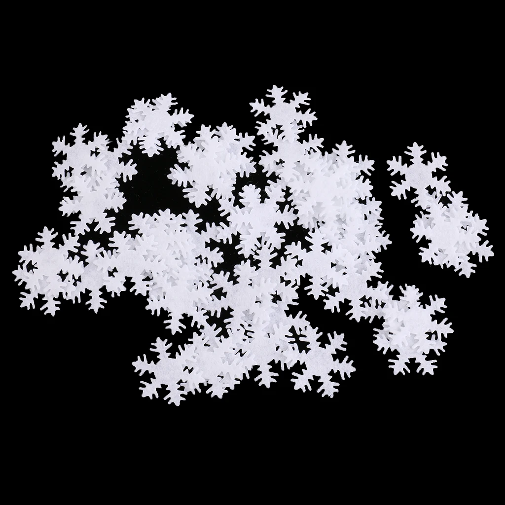 50 Pieces Non-woven Fabric Christmas Snowflake Patch Padded for DIY Xmas Decoration