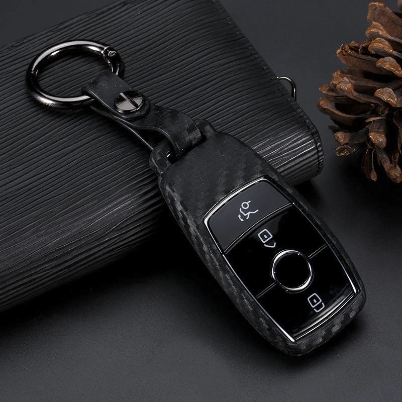 Автомобильный ключ крышка волоконный брелок для Mercedes-Benz W213 E S класс Карбон прочный