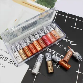

10 Colors Eyeshadow Shining Glitter Liquid Eyeliner Long-lasting Waterproof Eye Shadow Smudge-proof Liquid Eye Shadow 3.5g*10