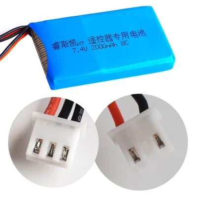 Batteria Lipo 7.4V 2000Mah Per Frsky Taranis Q X7 Dx6E Dx6 Trasmettitore Spektrum Dx8 Rc Pezzo Di Ricambio 2S Batteria Ricaricabile