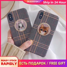 Чехлы для телефонов с сетчатым котом iPhone X XS Max XR 6 6s 7 8 Plus винтажный