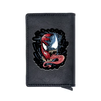 

Black Spiderman Venom Digital Printing Card Holder Wallet Charm Men Women PU Leather Small Purse Gift