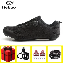 Tiebao/Обувь для шоссейного велоспорта; комплект с педалью; мужские кроссовки; профессиональная обувь для гоночного велосипеда; обувь с самоблокирующимся замком; обувь для спорта на открытом воздухе; велосипедная обувь