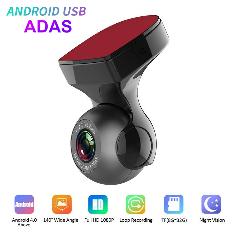 

New Eyeball Dash Cam Car DVR Camera With ADAS Function 140 Degree HD 1080P Auto Dashcam USB Video Recorder For Android Car Radio