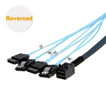 

(Reversed Internal HD Mini SAS (SFF-8643) Host - 4X SATA (Target) Cable, SFF-8643 to 4X SATA Cable