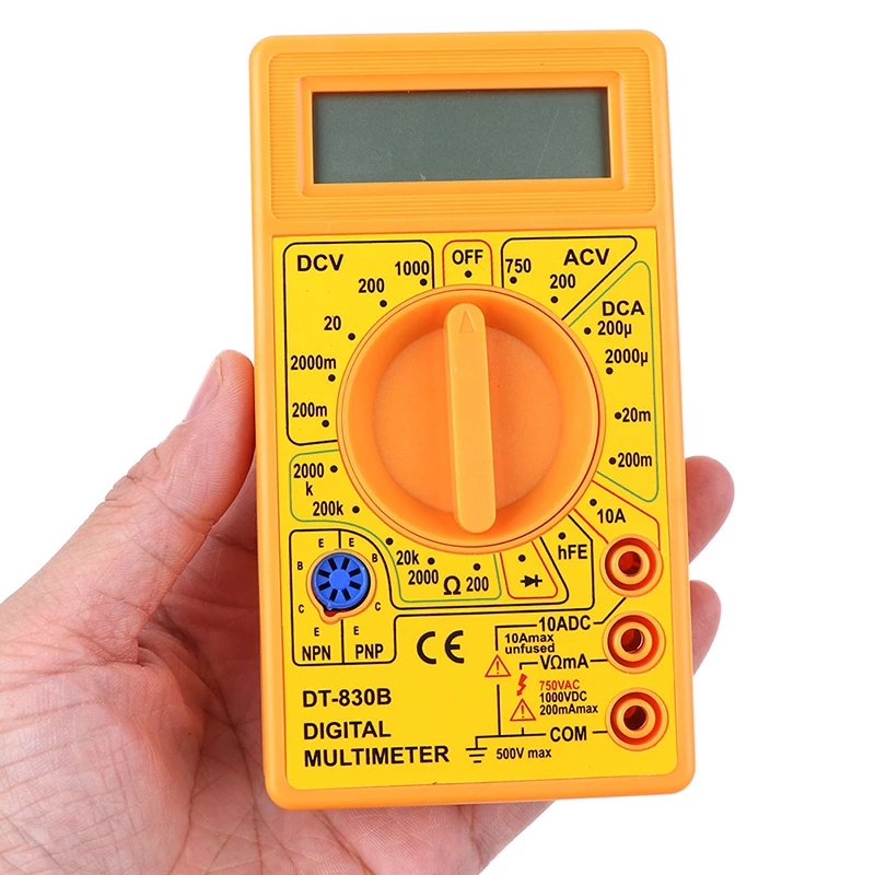 DT-830B ЖК-дисплей цифровой мультиметр Ac/dc 750/1000 в Ампер Вольт Ом тестер