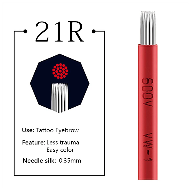 Круглые иглы Lamina Tebori R19 500 шт. круглые конические микроблейдинг 19 для 3D вышивки