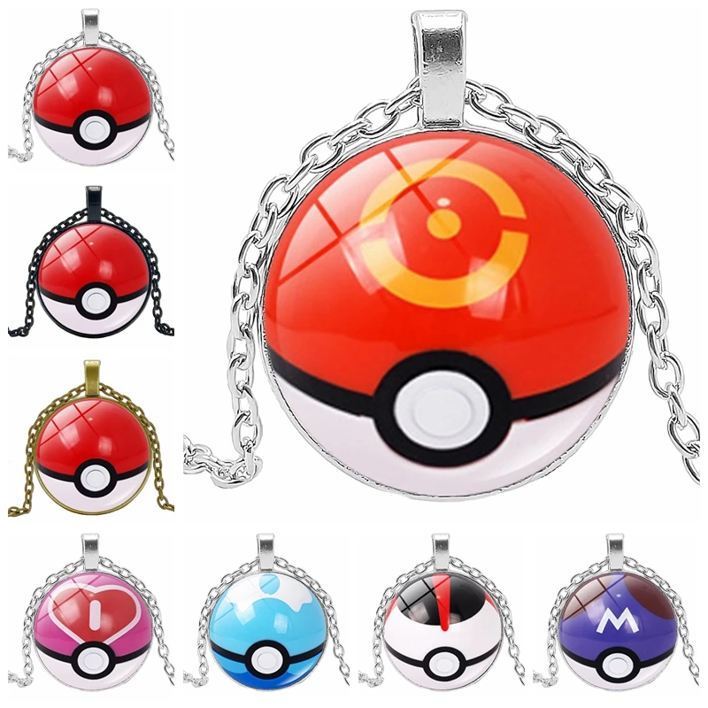 

2019 New Anime Cartoon Pet Elf Time Glass Convex Round Glass 25mm Pendant Necklace Children Jewelry Birthday Gift