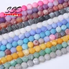 Natural Stone Beads Frost Purple Red Blue Black Gray Cracked Dream Fire Dragon Veins Agates Beads For Jewelry Making 15