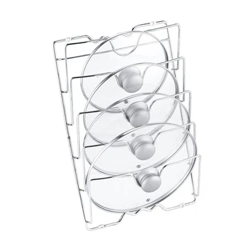 

Kitchen Wall Hanging Pot Cover Rack 5-Layer Pot Lid Storage Rack Metal Multifunctional Pot Cover Rack Stand Spoon Holder