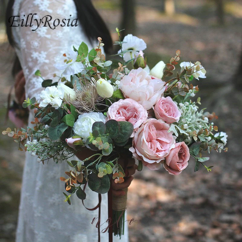 Woedend heilige microfoon Eillyrosia Rustieke Dusty Rose Roze Bruidsboeket Vintage Wildflowers  Bohemian Faux Boeket Bruid Bestemming Bruiloft Decoratie|Bruidsboeket| -  AliExpress