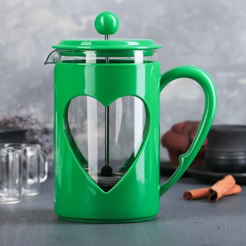 

French-press "Compliment", 800 ml, green