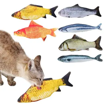 

Pet Soft Plush 3D Fish Shape Cat Toy Interactive Gifts Fish Catnip Toys Stuffed Pillow Doll Simulation Fish Playing Toy For Pet