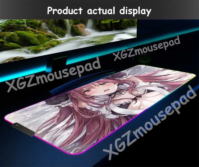 XGZ большой RGB коврик для мыши черный замок край HD Япония Аниме Принцесса Девушка колокольчик на заказ Компьютерная клавиатура стол коврик резиновый нескользящий Xxl