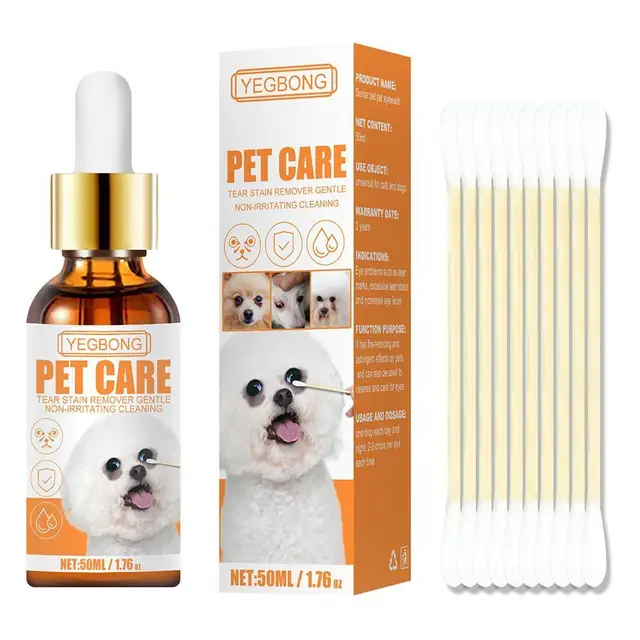 50ml Pet Tears Clean Set Dogs Cleaning Paper 1
