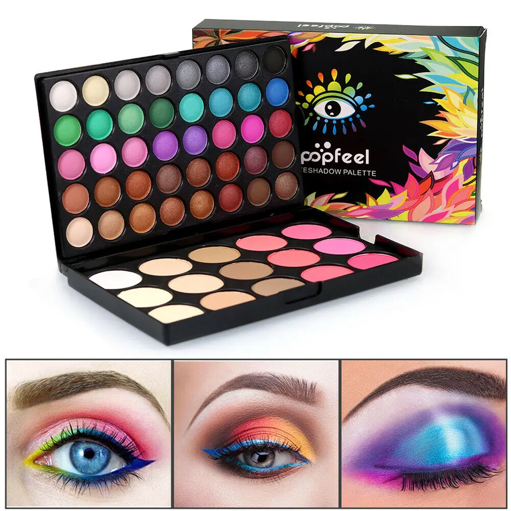 

POPFEEL 55 Colors Gliltter Eyeshadow Palette Matte Eye Shadow Pallete Shimmer Nude Makeup Pigment Cosmetics Eyeshadow Set Women