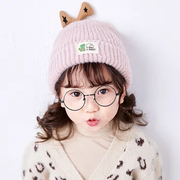 

Baby boy girl hats Cartoon dinosaur Korean children's hat autumn and winter new warm knit hat 2-4 years old baby wool cap beanie
