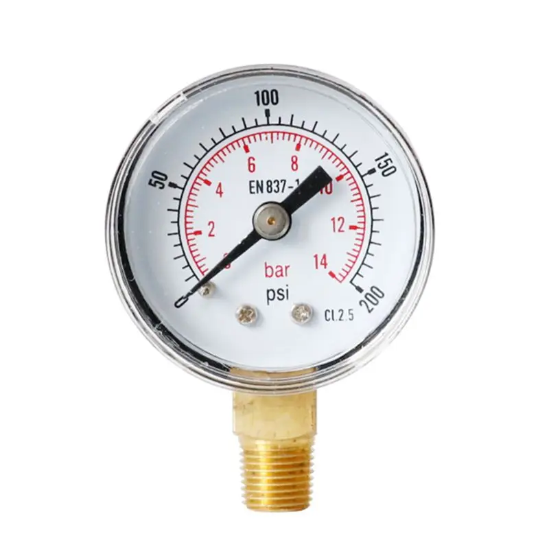 200psi Манометр 40 мм Циферблат 1/" BSPT вертикальный 15,30, 60,100, 160 200300 PSI& Bar 19QB - Цвет: 200psi
