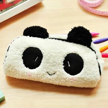 

1 Pc New Pencil Case Cute Kawaii 3D Plush Panda Pencil Case Large Capacity School Supplies Novelty Item For Kids Multifunctional