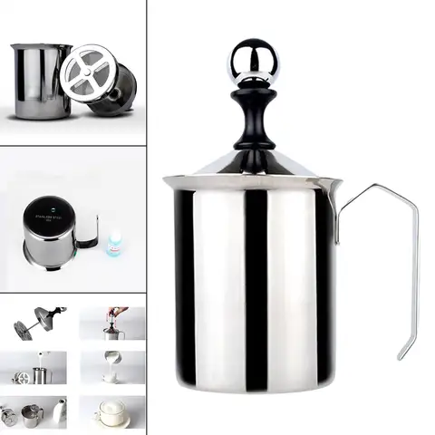 Handheld Manual Milk Frother Cappuccino Milk Creamer Coffee Foamer Hand Pump Milk Foamer for Milk Cappuccino Coffee