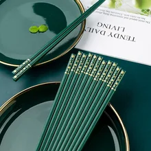 

2022 New Creative Flower Household Alloy Chopsticks Non-slip Restaurant Chopsticks High-end Retro Chopsticks Kitchen Supplies