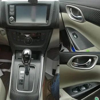 

For NISSAN SYLPHY 2016-2018 Interior Central Control Panel Door Handle 3D/5D Carbon Fiber Stickers Decals Car styling Accessorie