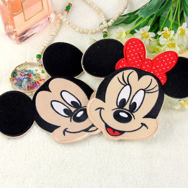 Disney Mickey Minnie Iron On Embroidered Clothes Patches For Girl Woman Clothing Stickers Garment Wholesale 1