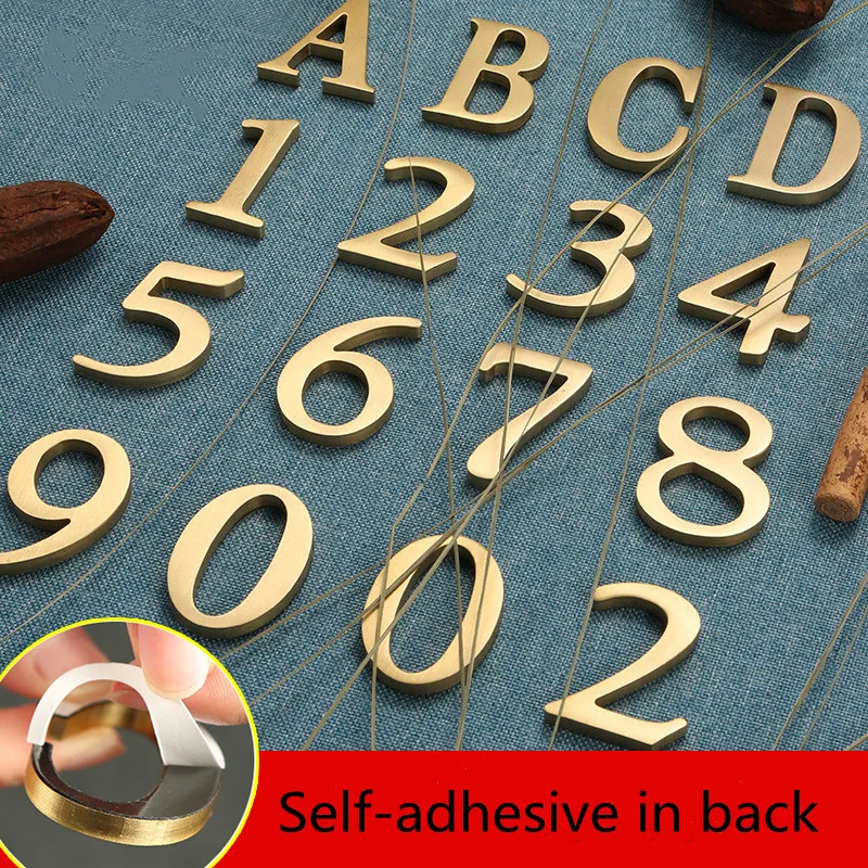 Brass Decorative Wall Adhesive Letters DIY Shop Name Brass Letters