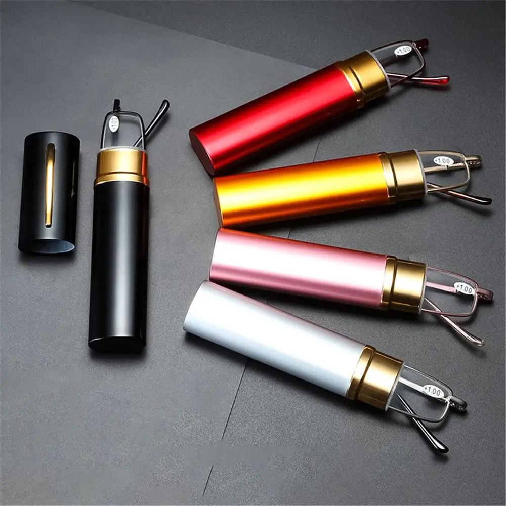 

Compact Lightweight Slim Portable Eyeglasses Readers for Men Women Reading Glasses with Pen Clip Tube Case