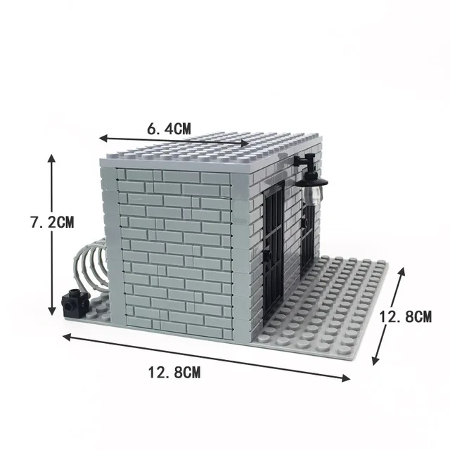 DIY Parts Prison Cell Military Building Block City Street View Barbed Wire MOC Bricks Pack Construction Toys for Kids Gifts 3