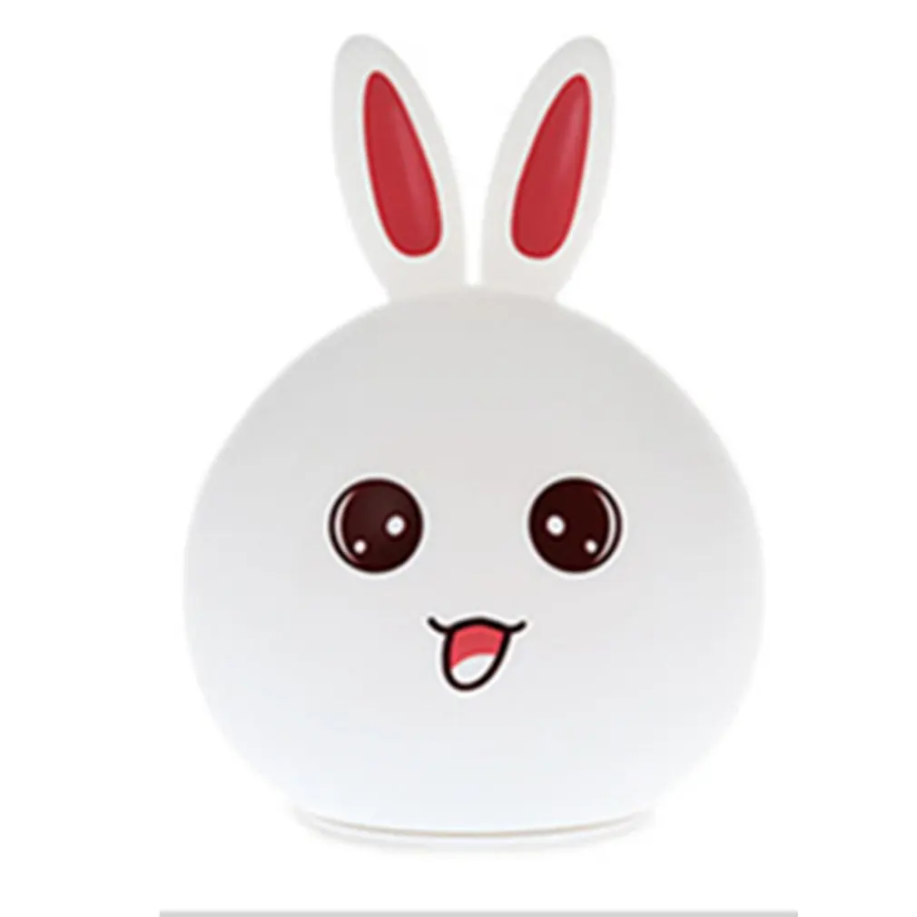 

Led Rabbit Shape Night Light For Children Baby Kids Bedside Lamp Multicolor Silicone Touch Sensor Tap Control Nightlight