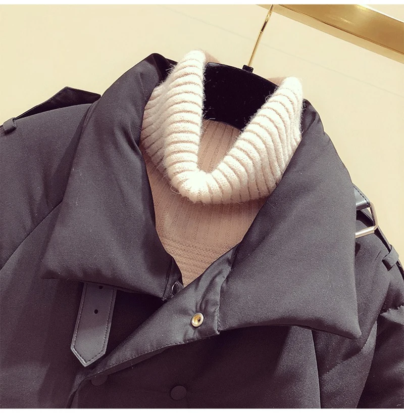 Harajuku BF утолщенные женские парки Повседневный свободный пуховик с высоким воротом женское теплое зимнее пальто с хлопковой подкладкой для женщин