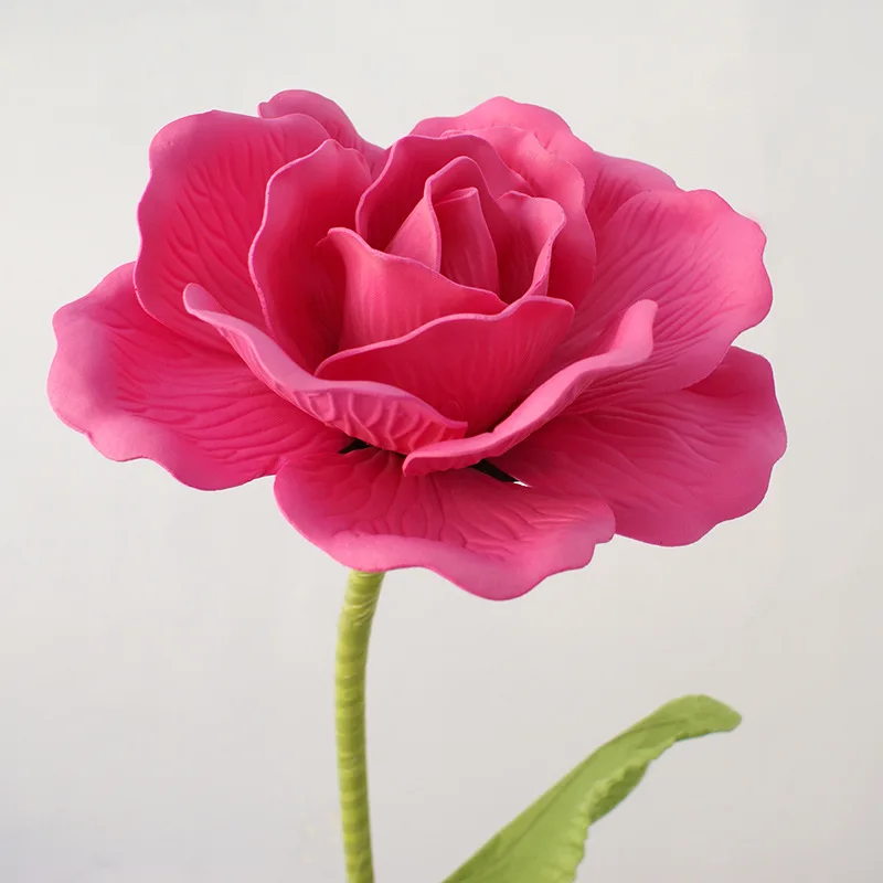 Rose red Розы Искусственные цветы PE большая ПЕНА РОЗА поддельные цветы стены Свадебные Украшенные фоны дисплей дорога свинец вечерние украшения дома - Цвет: Rose red