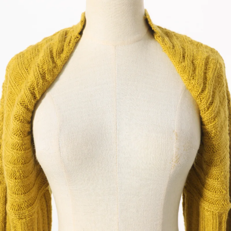 Raglan Long Sleeve Knitting Cardigans Knitwear Women Short Sweaters Elegant Clothing Autumn Streetwear