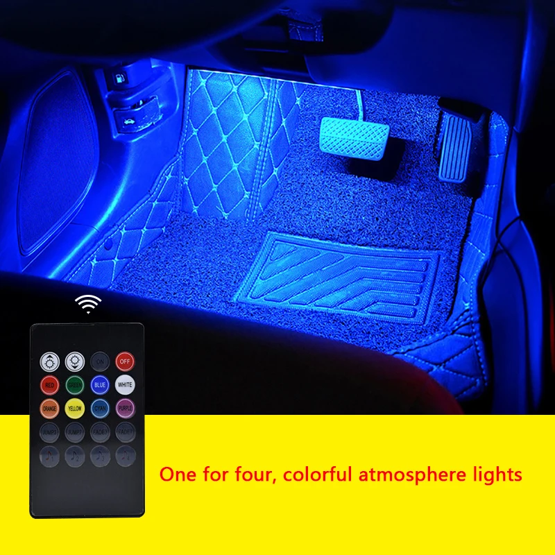 CARCTR Led RGB Автомобильный декоративный окружающий светильник с регулировкой звука