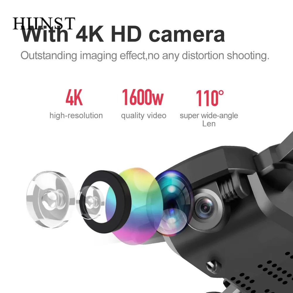 Hiinst 2,4G мини-приложение управления самолетами Wi-Fi FPV 4K камера Квадрокоптеры Дрон Электрический aude держать приложение дистанционное управление RC вертолет