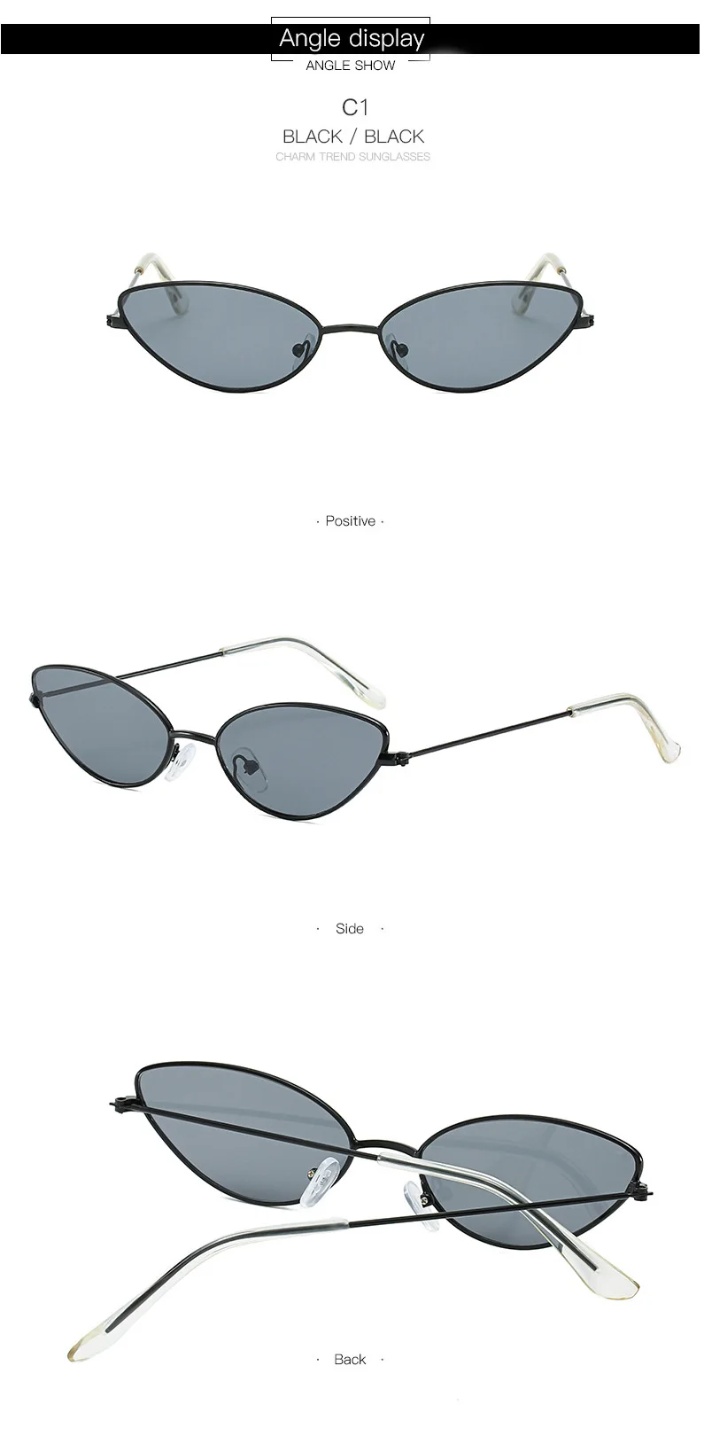 Cute Sexy Ladies Cat Eye Sunglasses Women Metal Frame Fashion Vintage Gradient Sun Glasses For Female UV400 Shades