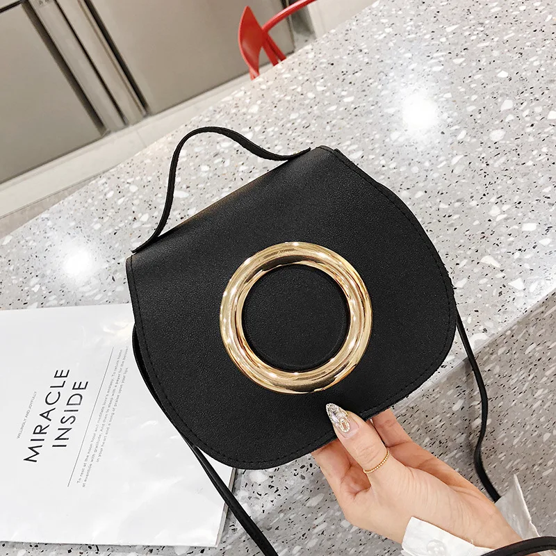 

Fashion New Style 2019 Korean-style Poly Urethane Leather Simple Solid Color Women's Casual Shoulder Oblique Bag Handbag WOMEN'S