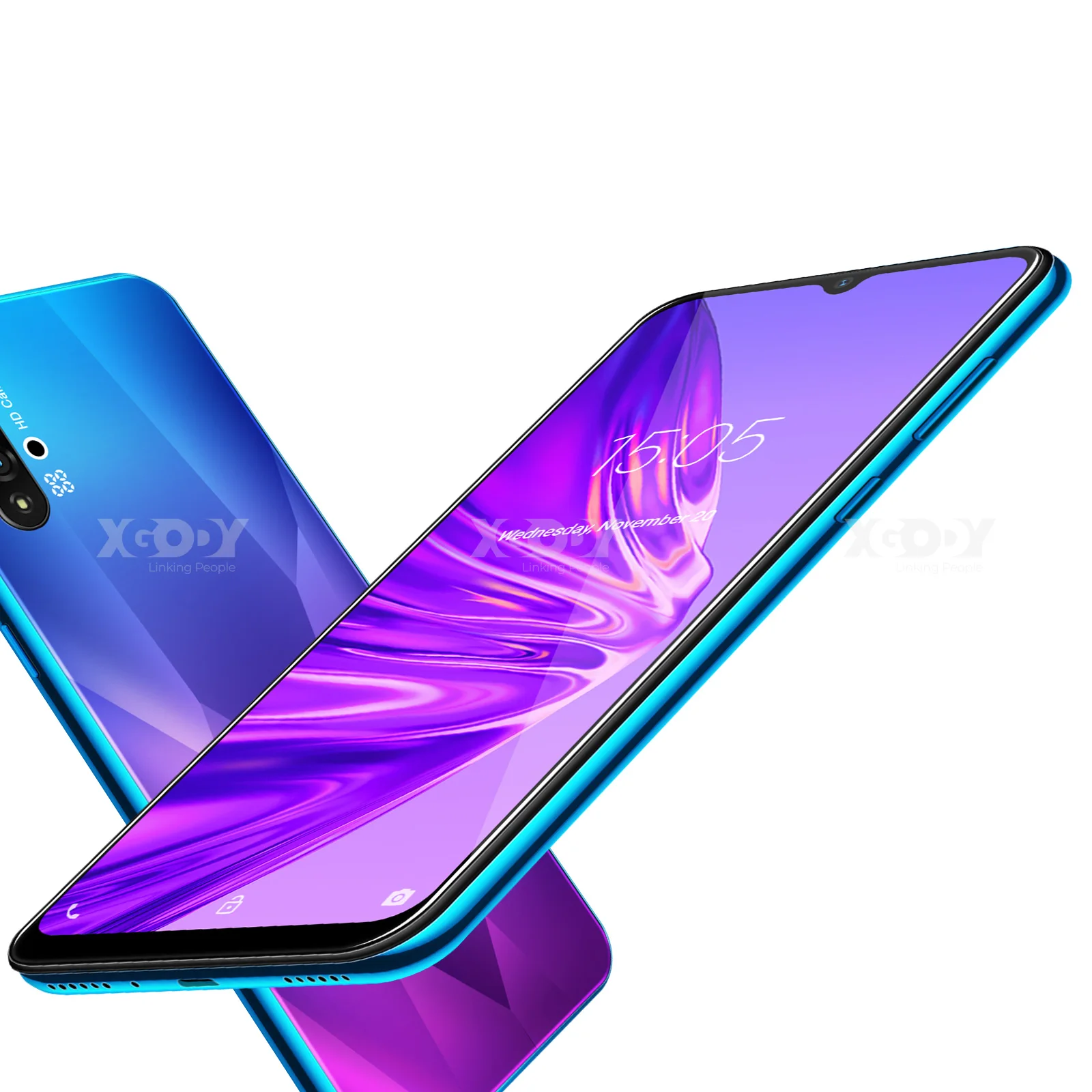 XGODY A50 3g Смартфон Android 9,0 6,5 дюймов 19:9 полный экран 1 ГБ 4 ГБ MTK6580 четырехъядерный 5 Мп камера 3000 мАч мобильный телефон